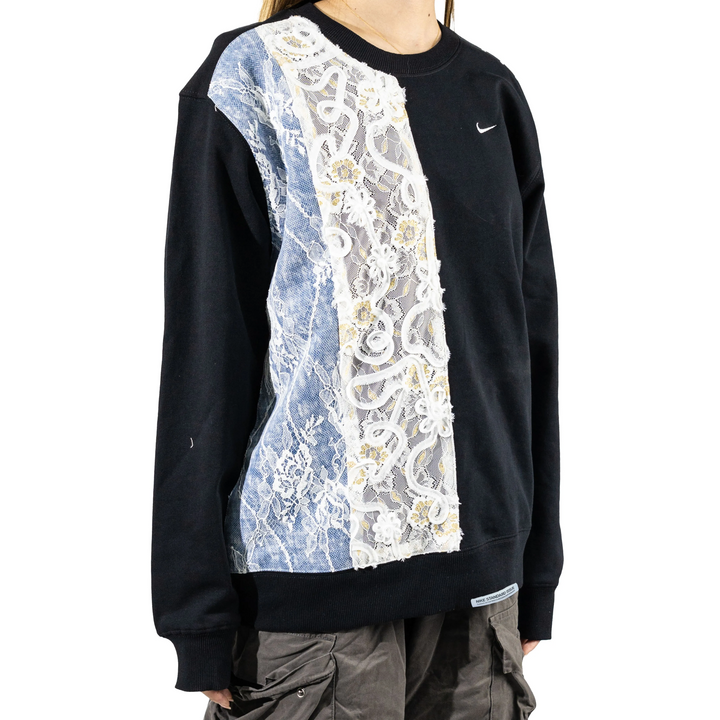 Custom Nike Sweatshirt With Lace Patchwork