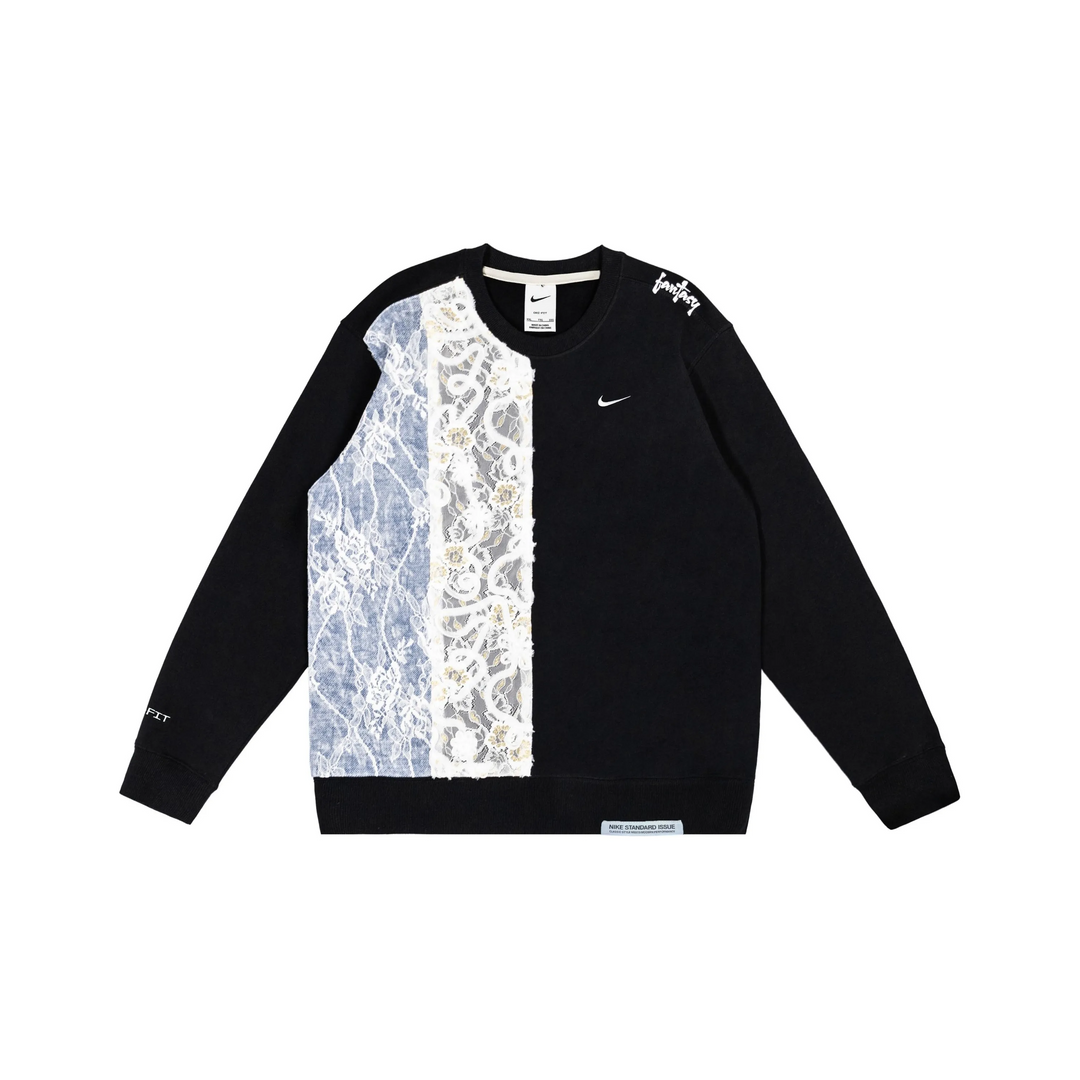 Custom Nike Sweatshirt With Lace Patchwork
