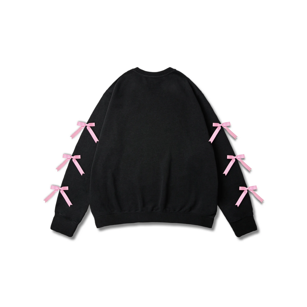 Custom Nike Sweatshirt With Pink Bows Black