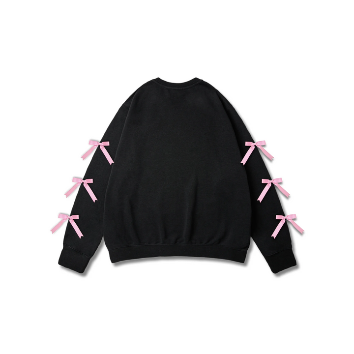 Custom Nike Sweatshirt With Pink Bows Black