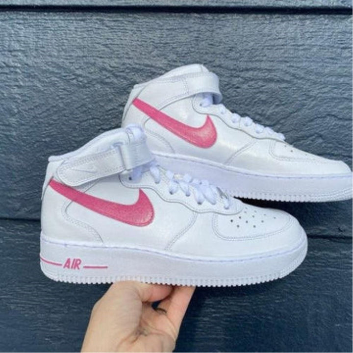 Pink Swoosh Custom Air Force 1 Mid