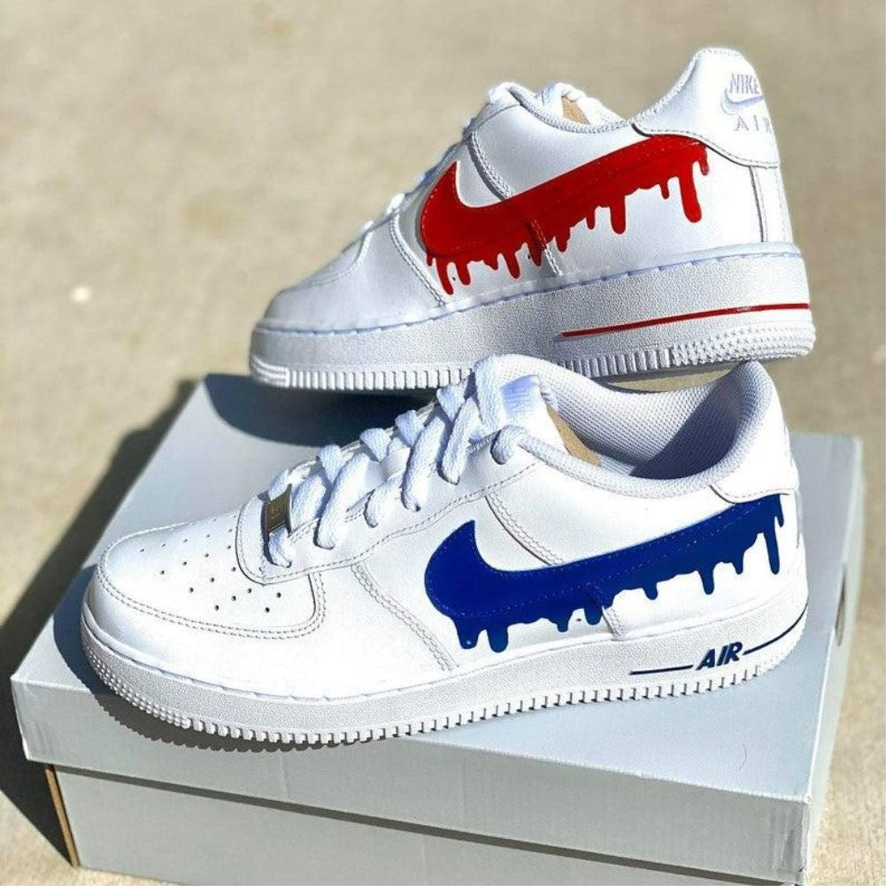 Red Blue Drip Custom Air Force 1 – XX CUSTOM