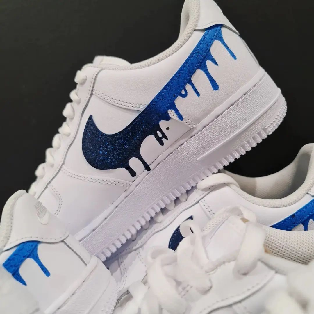 Dripping Pattern Blue Custom Air Force 1