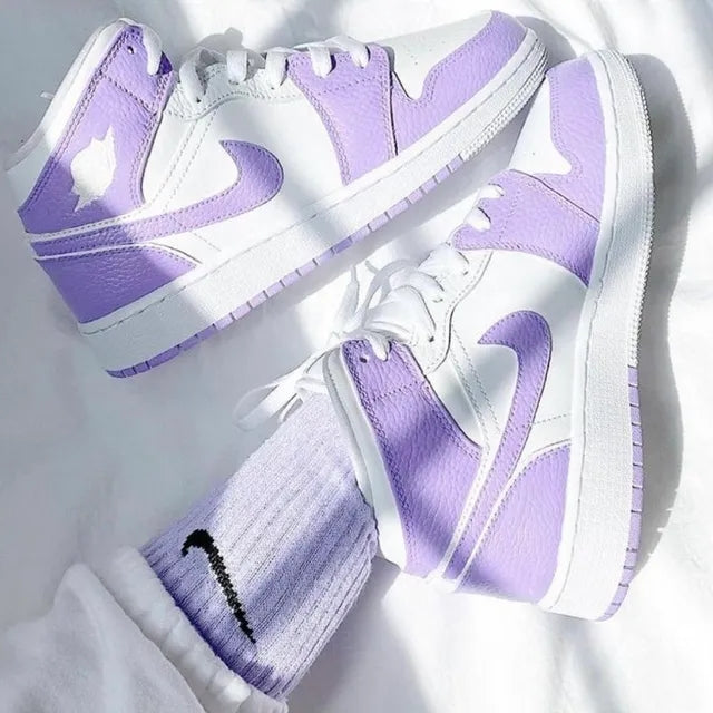 Custom Air Jordan 1 White Purple