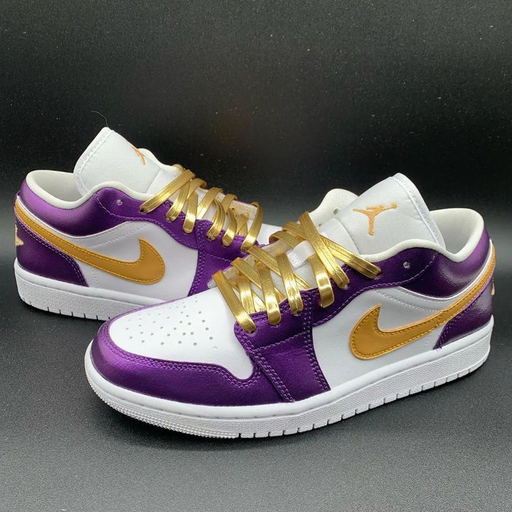 Elegant Purple Gold White Custom Air Jordan 1