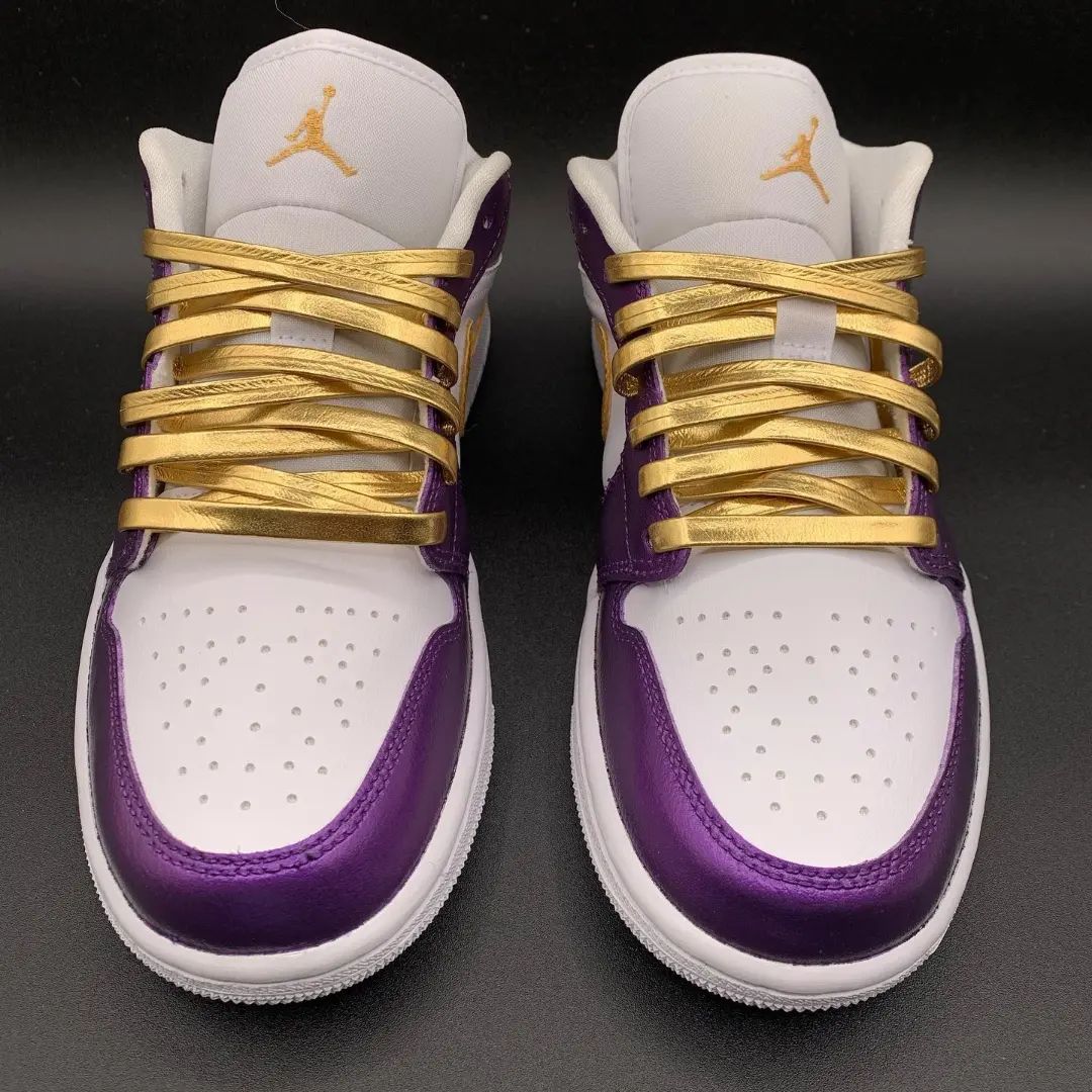 Elegant Purple Gold White Custom Air Jordan 1