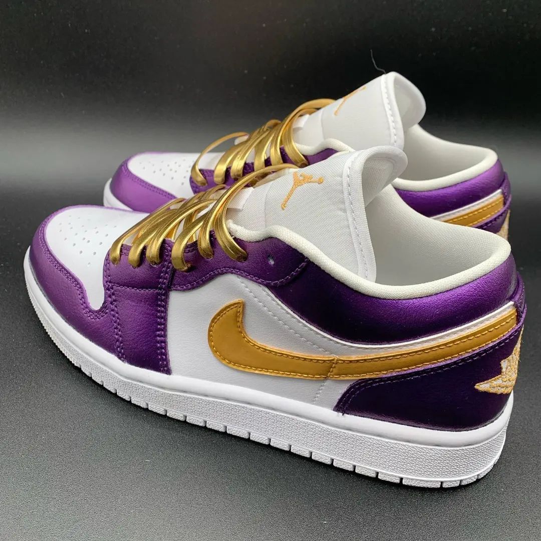 Elegant Purple Gold White Custom Air Jordan 1