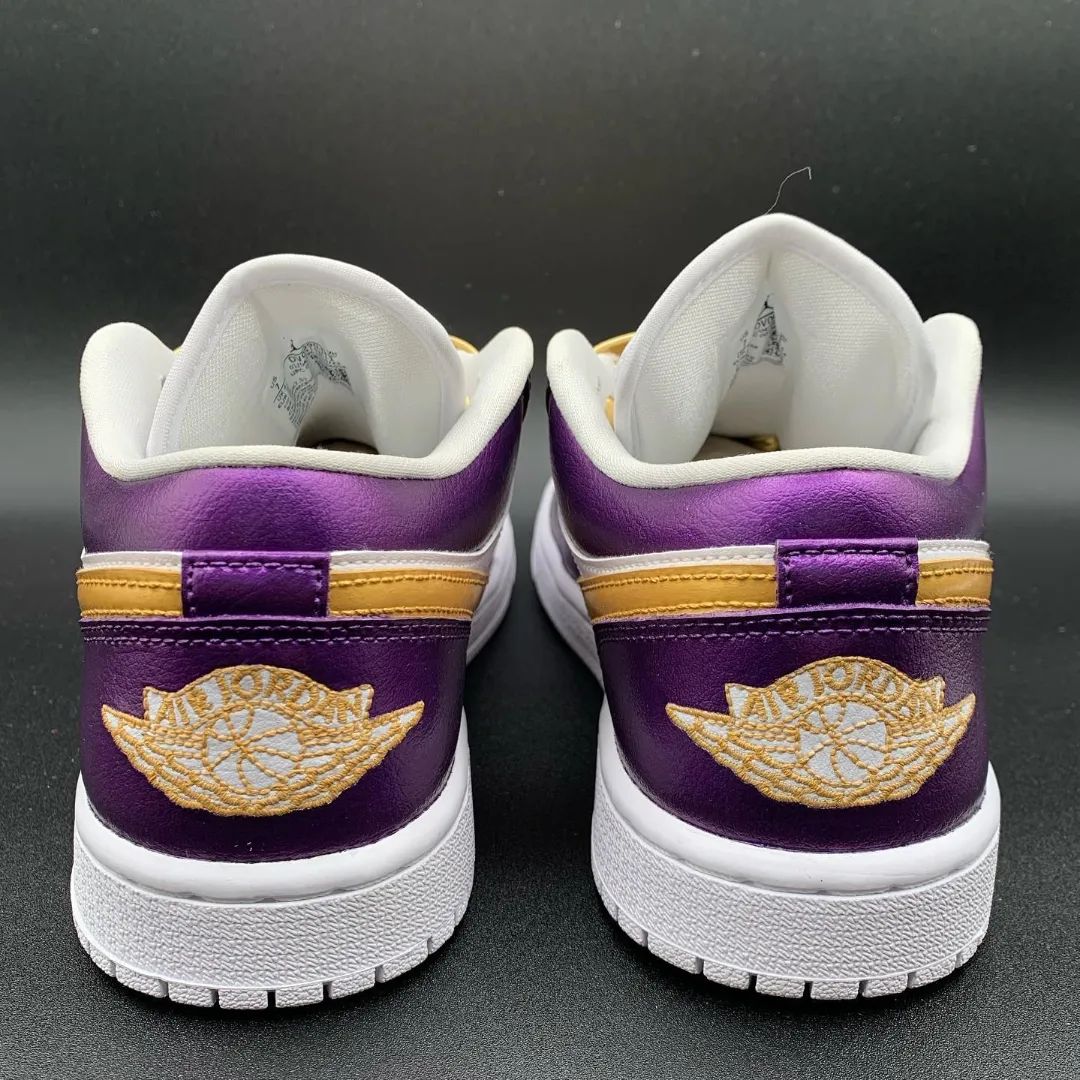 Elegant Purple Gold White Custom Air Jordan 1
