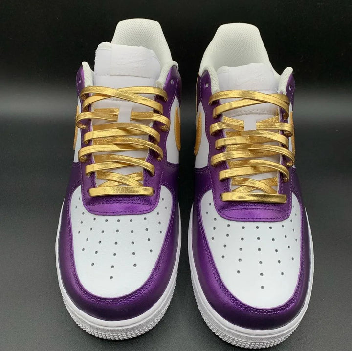 Elegant Purple Gold White Design Custom Air Force 1