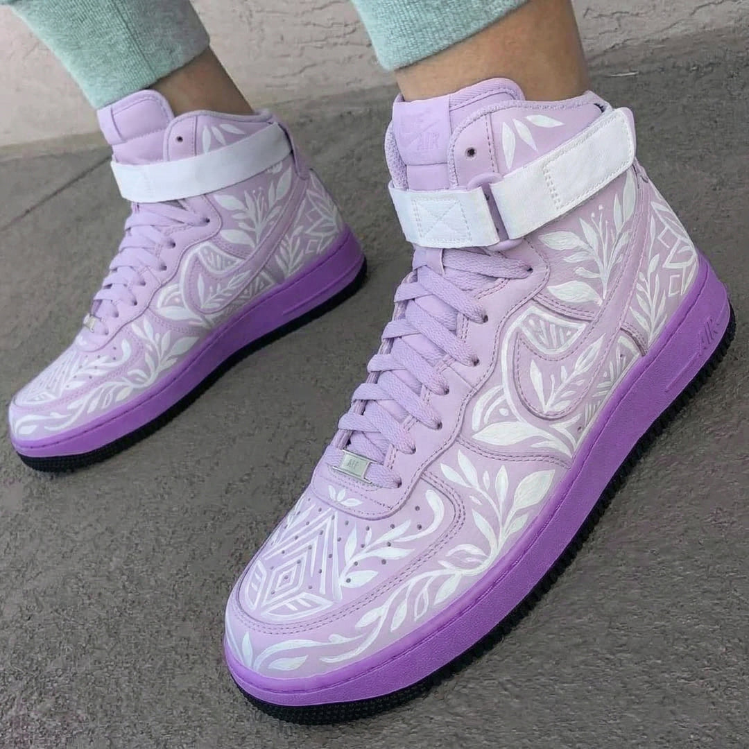 Floral Pattern Baby Purple Custom Air Force 1