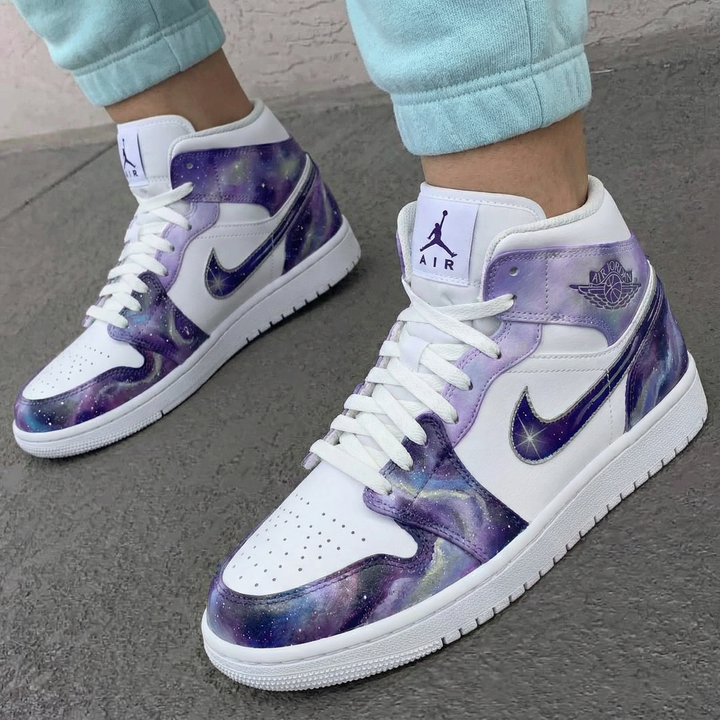 Galaxy Purple White Custom Air Jordan 1