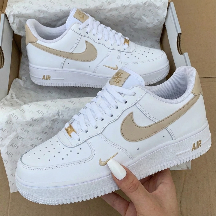 Gold Accented Beige Custom Air Force 1