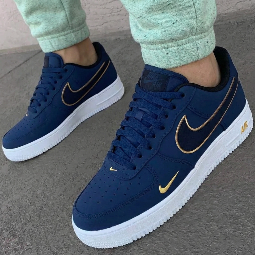Gold - Trimmed Navy Custom Air Force 1