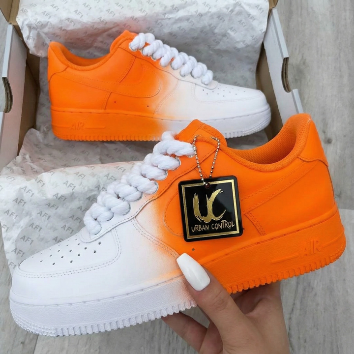 Gradient Orange White Custom Air Force 1