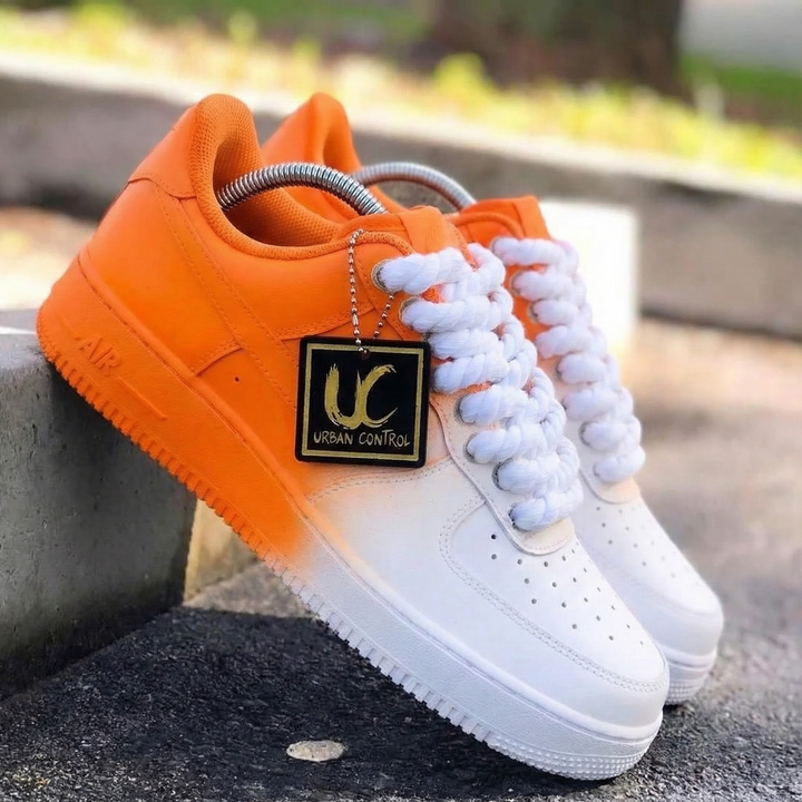Gradient Orange White Custom Air Force 1