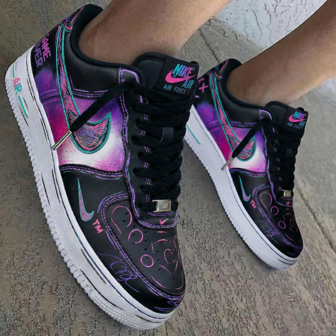 Graffiti Black Pink Teal Custom Air Force 1