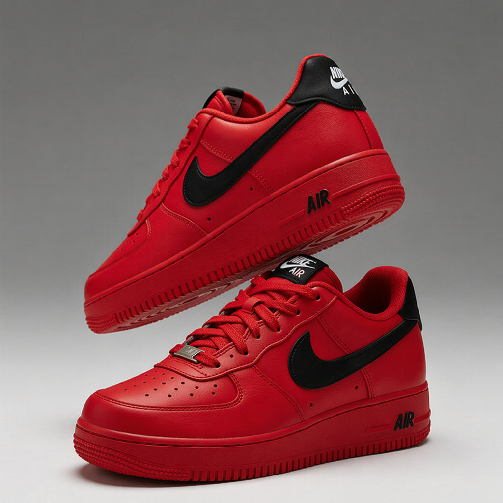 Custom Hand Painted Red Tiger Air Force 1 Sneakers