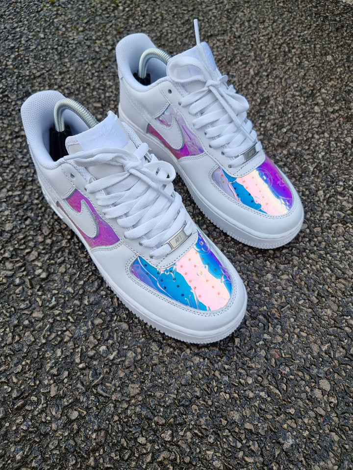 Holographic Baby Pink Blue Custom Air Force 1