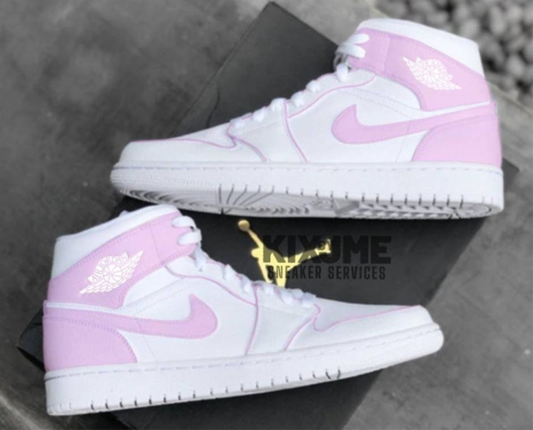 Baby Pink White Custom Air Jordan 1
