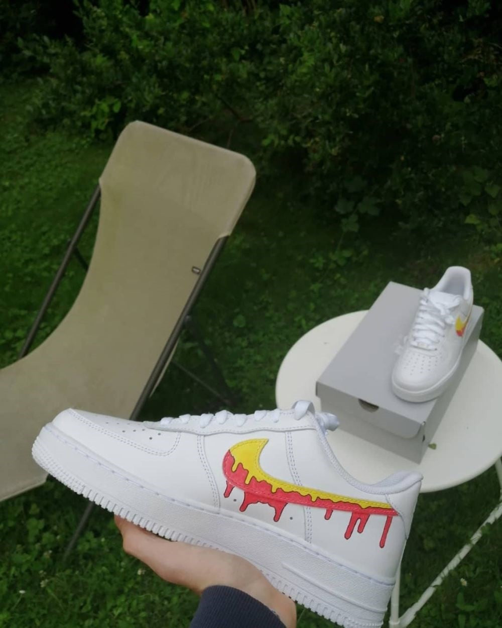 Yellow Orange Drip Custom Air Force 1