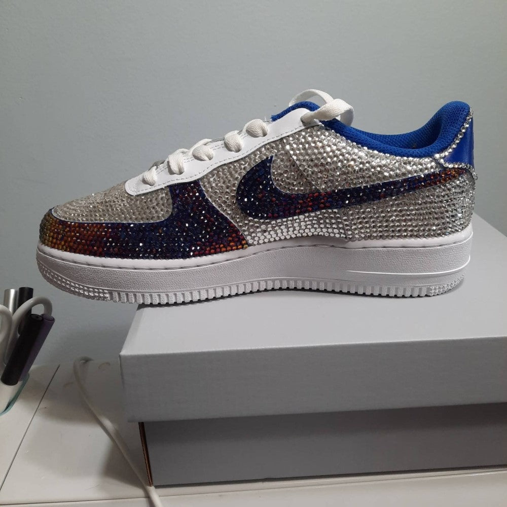 Purple Blue Diamond Wedding Shoes Custom Air Force 1