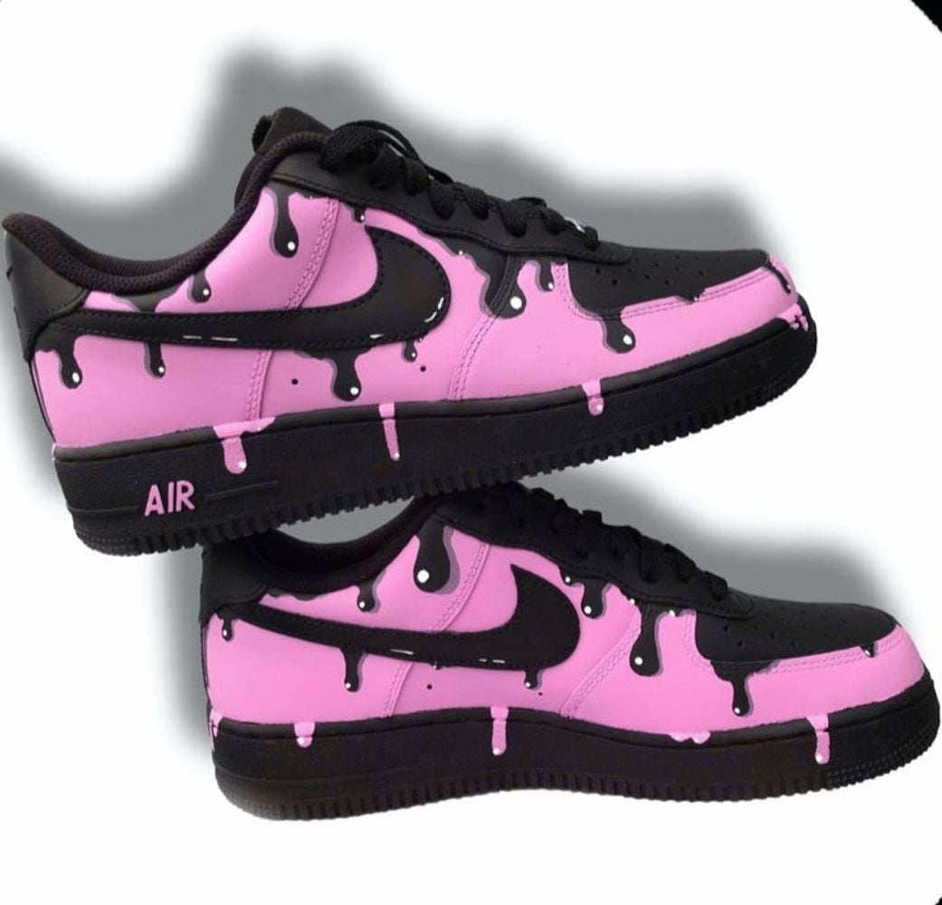 Black Pink Drip Custom Air Force 1