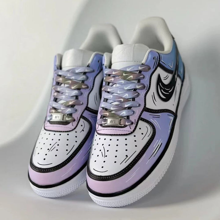 Purple Blue Gradient Cartoon Custom Air Force 1