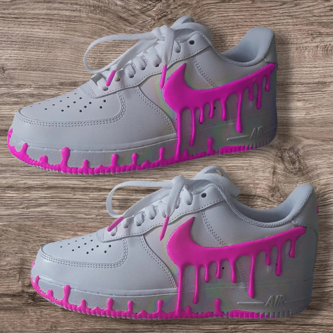 Hand-Painted 3D Drip Effect Multi-Color Optional Glow-in-the-Dark Unisex Custom Air Force 1 Street Fashion Custom Sneakers
