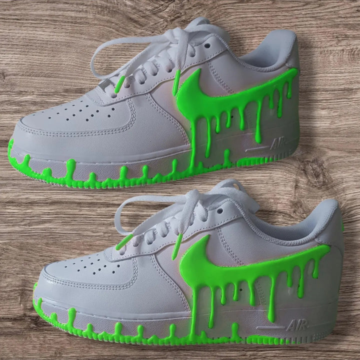 Hand-Painted 3D Drip Effect Multi-Color Optional Glow-in-the-Dark Unisex Custom Air Force 1 Street Fashion Custom Sneakers
