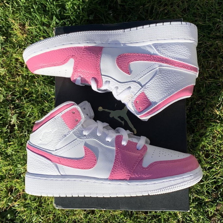 Rose Pink White Custom Air Jordan 1