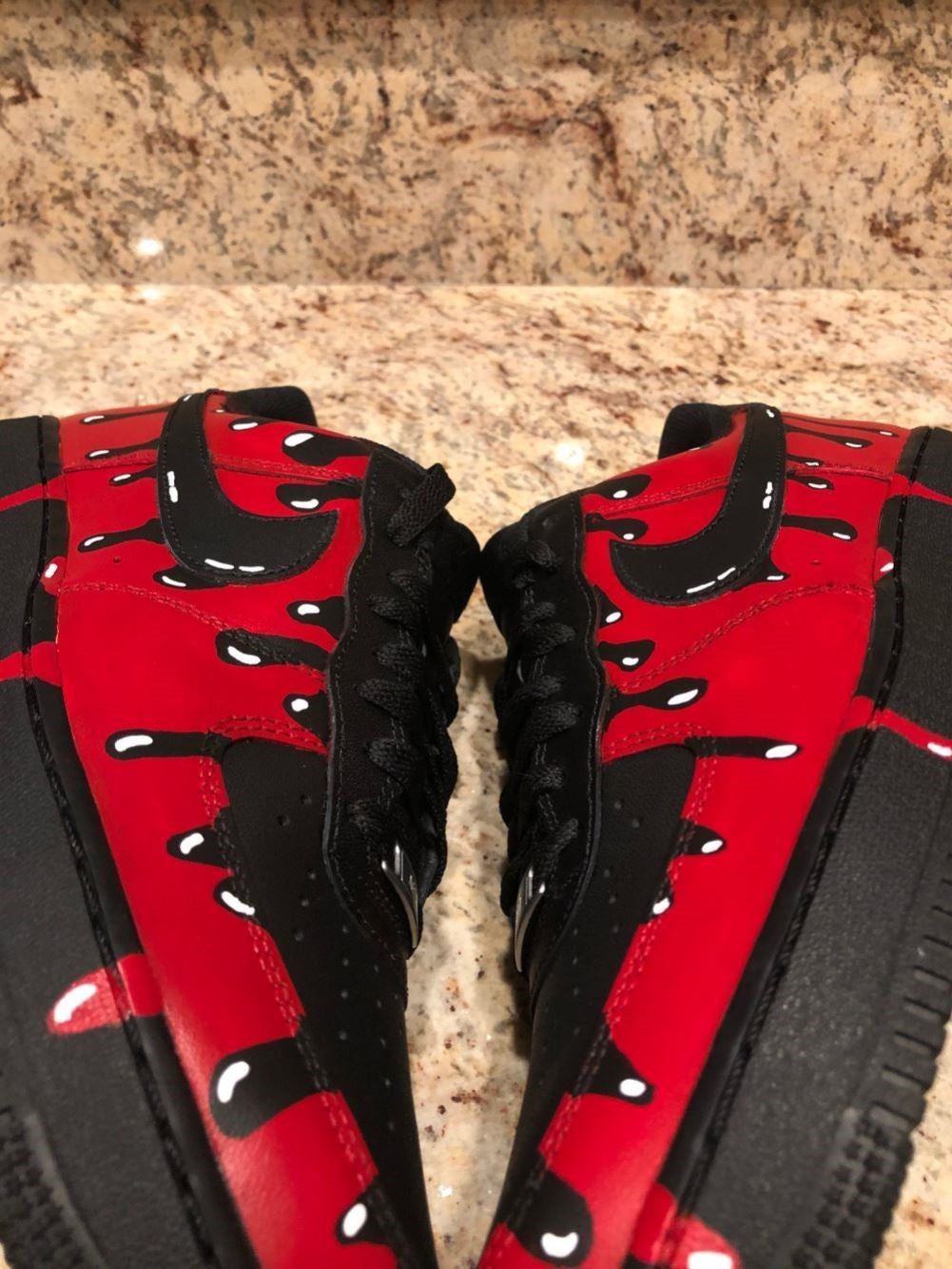 Red Black Drip Custom Air Force 1