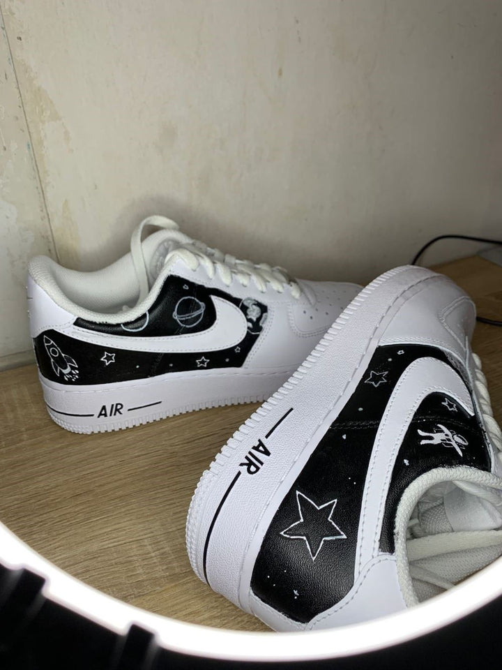 Black White Gray Star Custom Air Force 1