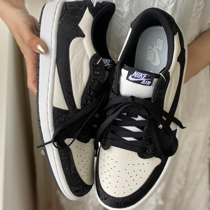 Hand Painted Black & Cream Custom Air Sneakers