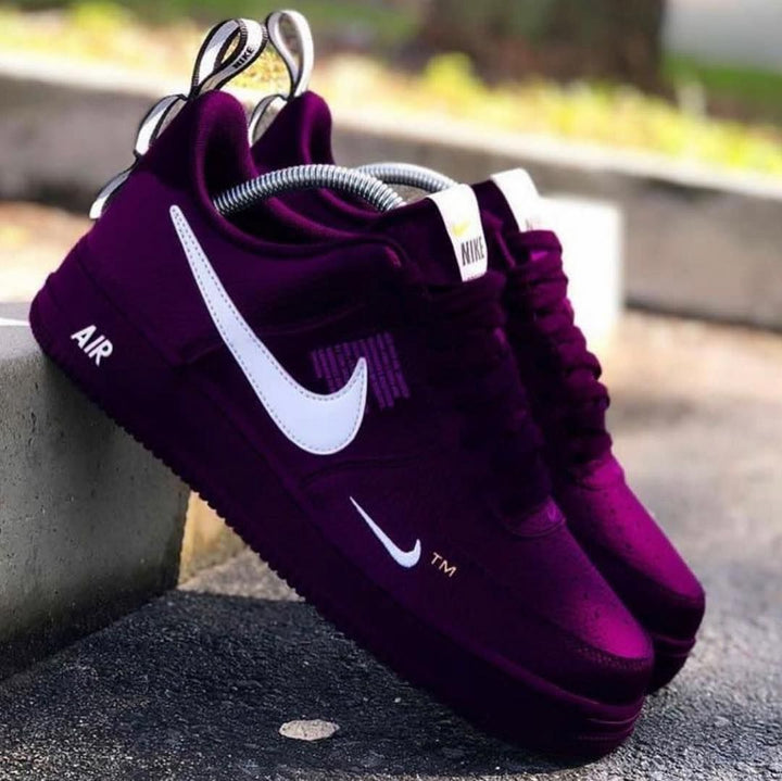Custom Purple Velvet Air Force 1 Sneakers