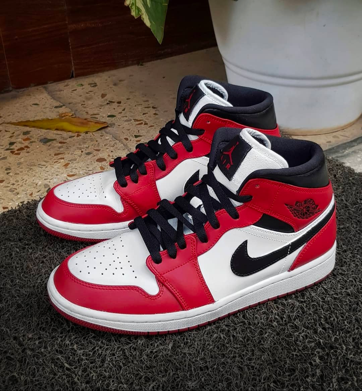Custom Hand Painted Red Black Air Jordan 1 Sneakers