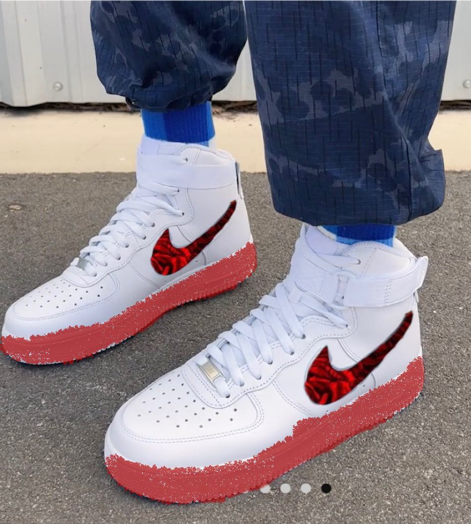 Custom Air Force 1 Red Rose Dollar Private Customization