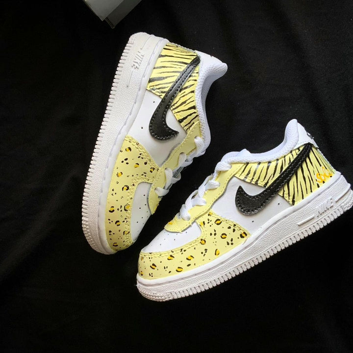 Leopard Zebra Print Yellow Custom Air Force 1