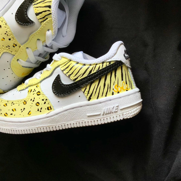 Leopard Zebra Print Yellow Custom Air Force 1