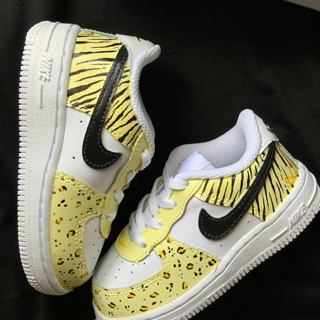 Leopard Zebra Print Yellow Custom Air Force 1