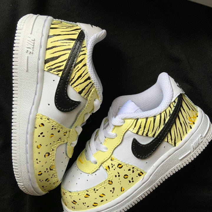 Leopard Zebra Print Yellow Custom Air Force 1