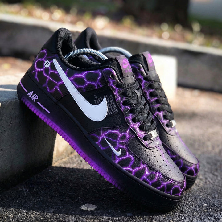 Lightning Pattern Black Purple Custom Air Force 1