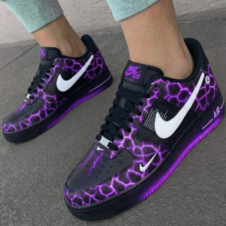 Lightning Pattern Black Purple Custom Air Force 1