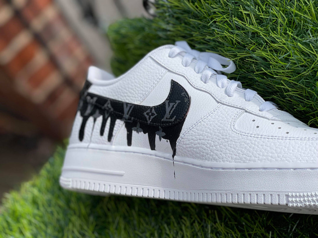 LV Drip Pattern Black White Custom Air Force 1