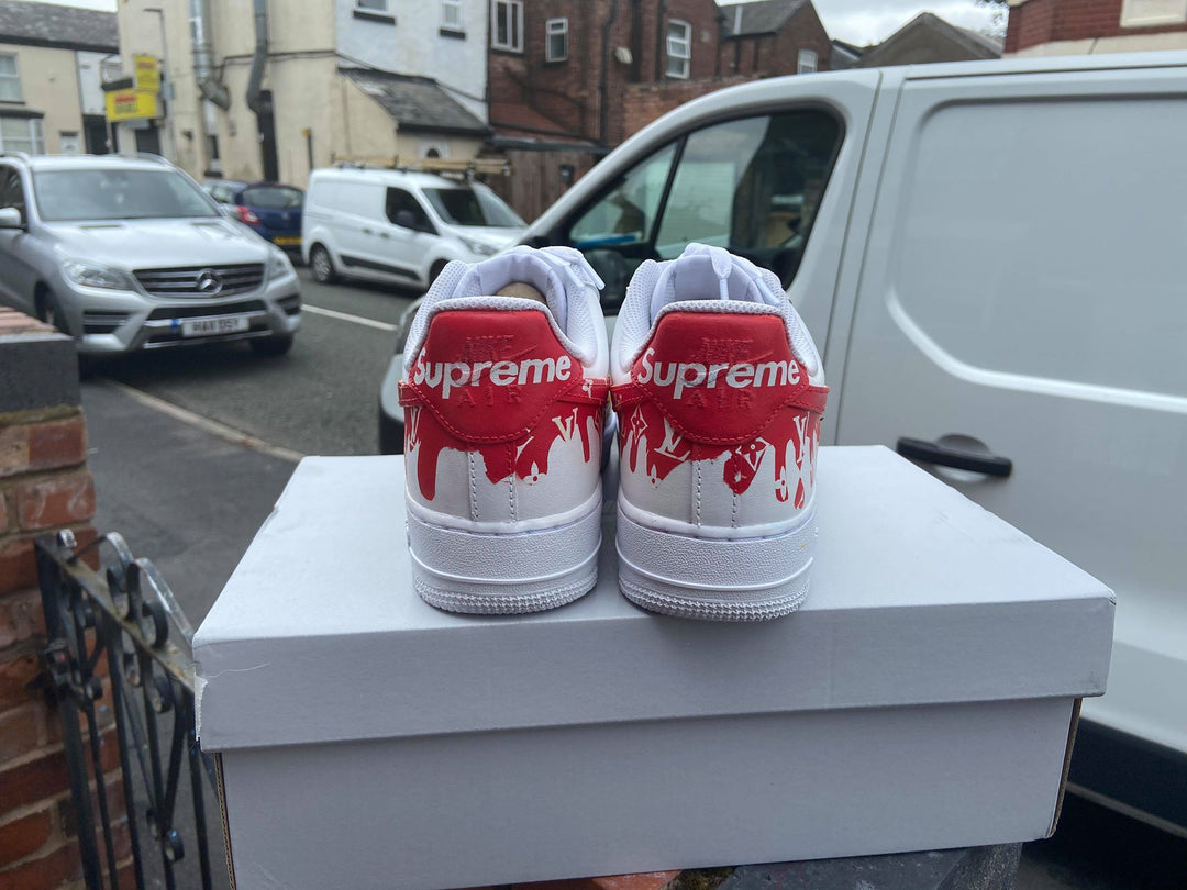 LV Drip Pattern Red Yellow Custom Air Force 1