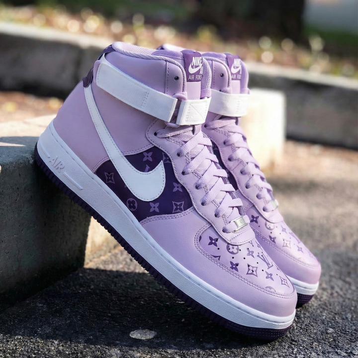 LV Pattern Baby Purple Custom Air Force 1