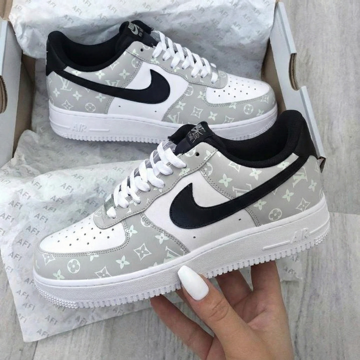 LV Pattern Black Grey Custom Air Force 1