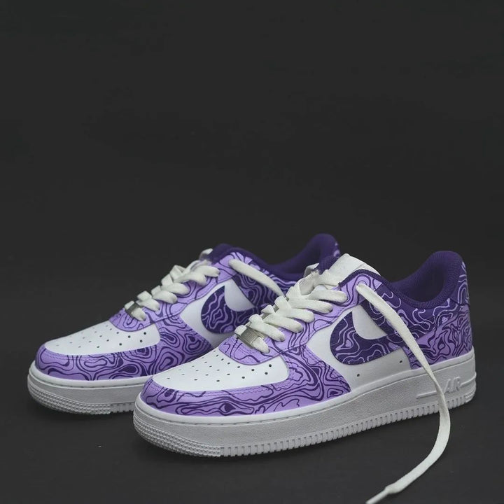 Marble Pattern Purple White Custom Air Force 1