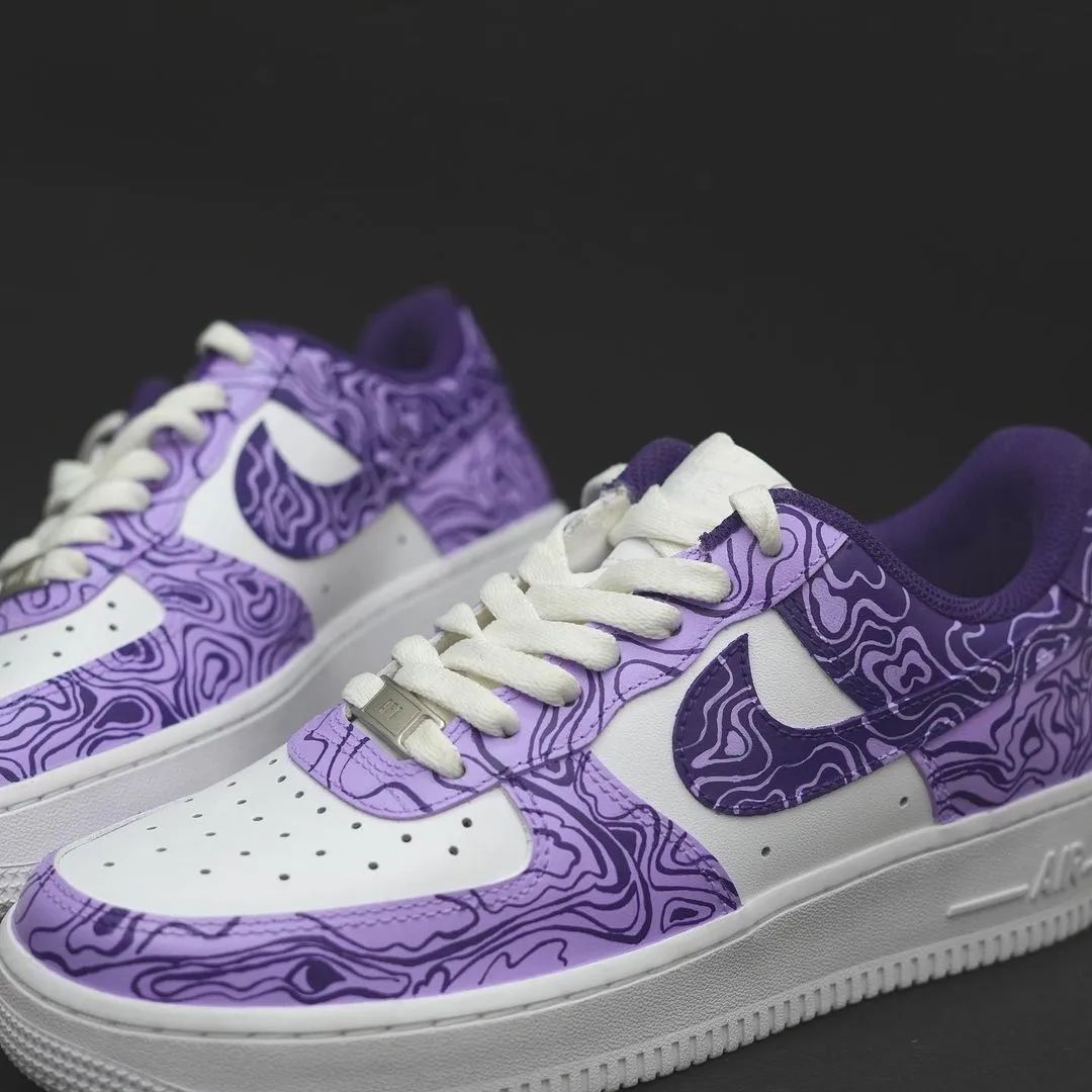 Marble Pattern Purple White Custom Air Force 1