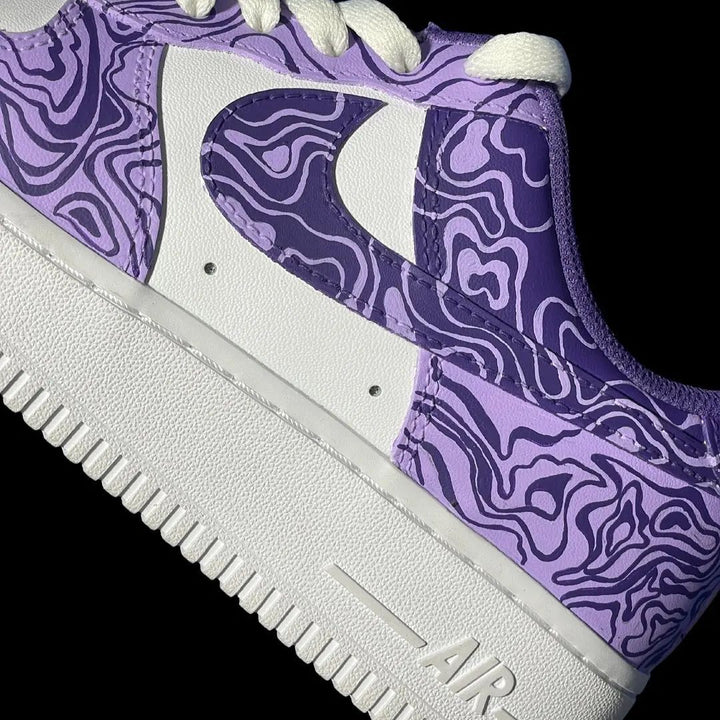 Marble Pattern Purple White Custom Air Force 1