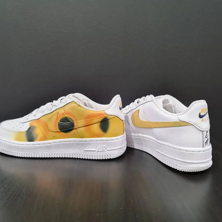 Moon Phase And Sun Pattern Yellow Navy Custom Air Force 1